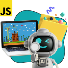 Язык программирования JavaScript + AI. Проектное обучение + геймификация + AI-помощники - КИБЕРшкола программирования для детей, компьютерные курсы для школьников, начинающих и подростков - KIBERone г. Грозный